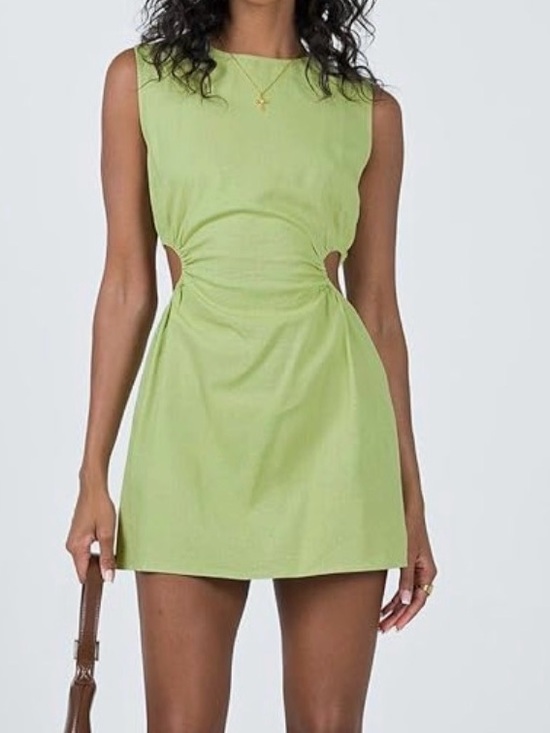 Princess Polly Dresses & Skirts - NWT Princess Polly Neon Lime Side Cutout Mini Dress, Size 8